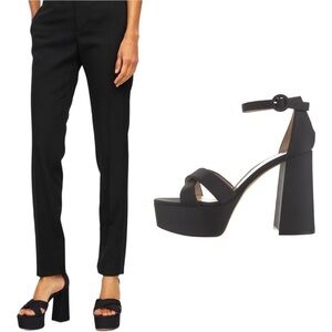 Gianvito Rossi | 110mm Sheridan Black Lycra Platform Sandals - Size IT 40
